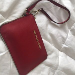 Red Michael Kors Wristlet